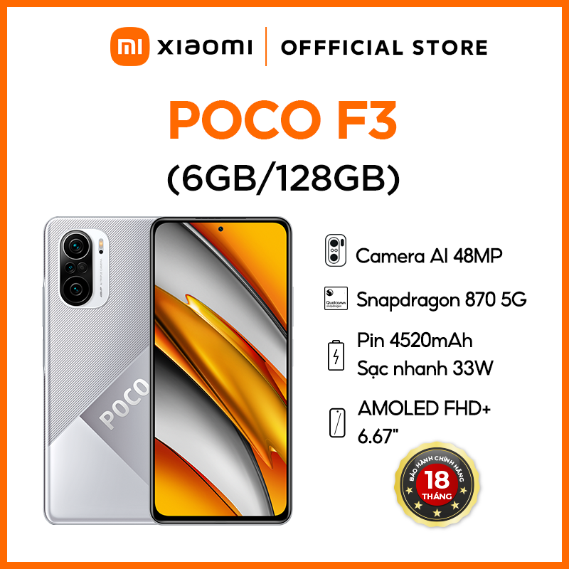 Điện Thoại Thông Minh Xiaomi Poco F3 6GB l 128GB - Hàng Chính Hãng