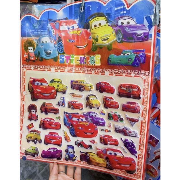 Dán Sticker Siêu Nhân, Robot, Xe Tăng, Máy Bay, Súng, Gấu Kèm Mặt Sau Tô Màu Hình Nổi Bật - Dán Sticker Hình Xe