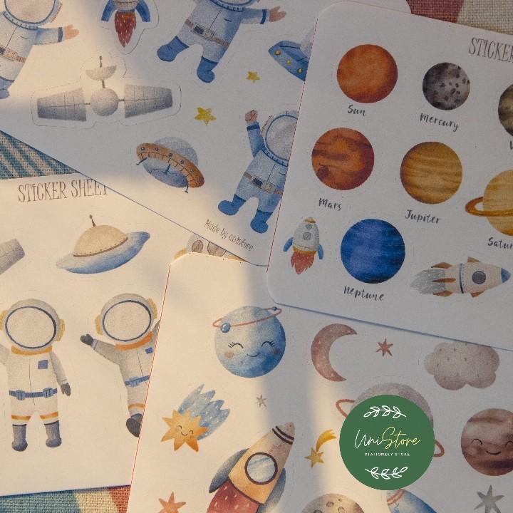 Sticker thiết kế - sticker sheet little astronaut - trang trí sổ tay, nhật kí bullet journal