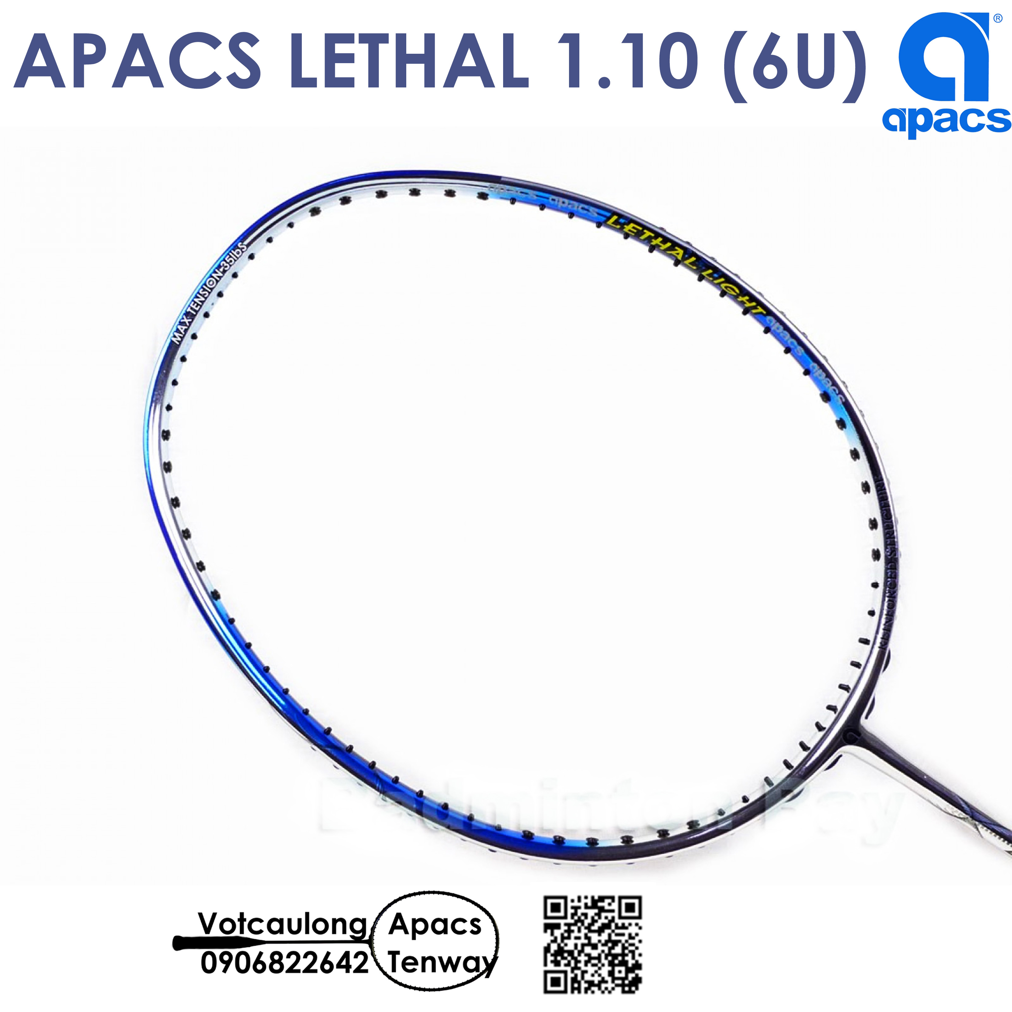 [Vợt cầu lông Apacs Lethal Light 1.10 - 6U] Siêu nhẹ như không, nặng đầu chuyên công