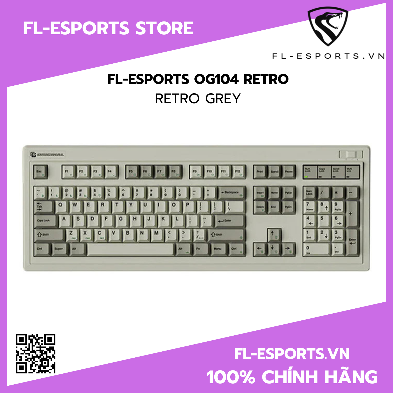 Bàn Phím FL-Esports OG104 Retro - Hàng chính hãng
