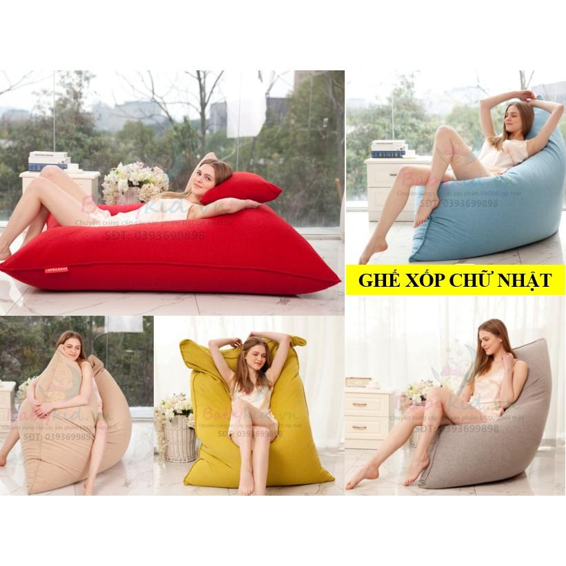 Ghế xốp hình chữ nhật size 120CM x 150CM, đơn màu kaki/da lộn, có xốp