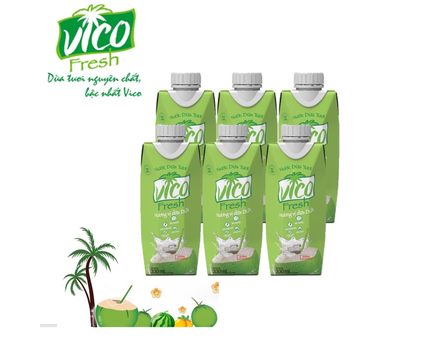 COMBO 6 HỘP DỪA DỨA VICO FRESH 330ML 