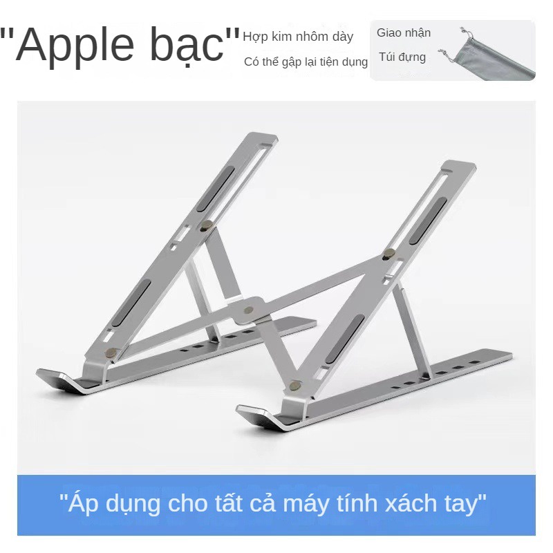 Giá Đỡ Laptop Hợp Kim Nhôm Cao Cấp Có Thể Gấp Gọn - Đế Tản Nhiệt Laptop - Macbook, Máy Tính Xách Tay - 07 Vị Trí Điều Chỉnh Góc Độ - Hàng Chính Hãng