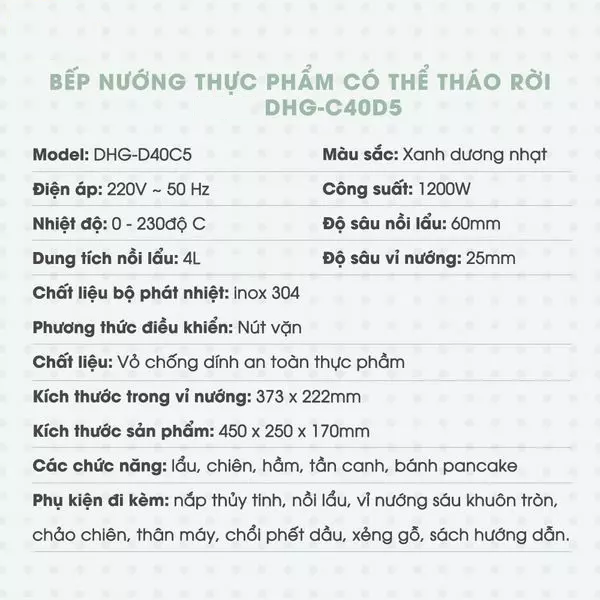 Nồi lẩu điện đa năng ăn lẩu, nướng, làm bánh, ... (D12A1) 3 khay (hàng nội địa) tặng ổ cắm 3 chấu