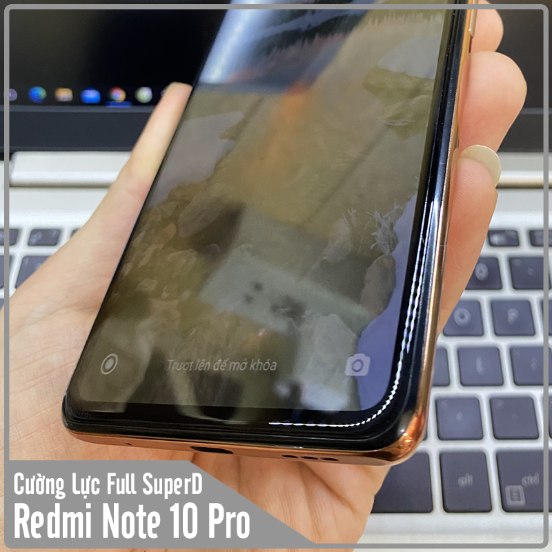 Kính cường lực Super D cho Xiaomi Redmi Note 10 Pro 4G Full viền Đen