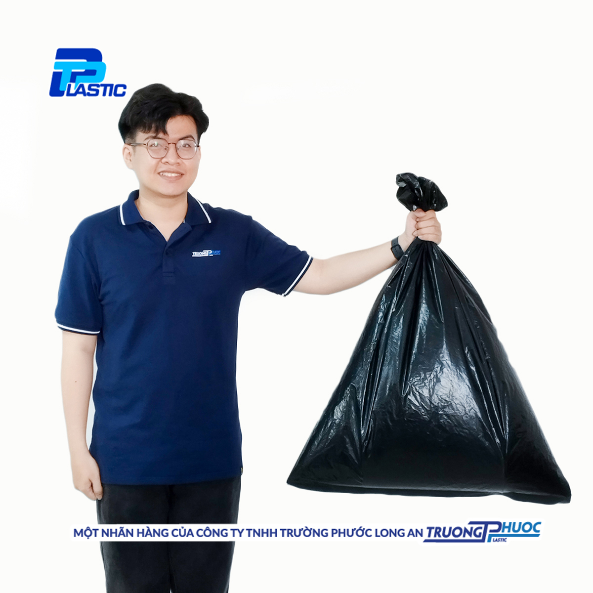 Túi PP Nhựa - Túi Rác Cỡ Lớn (70x90cm) TP Plastic Dùng Cho Thùng Rác Lớn, Màu Đen/Vàng/Xanh lá