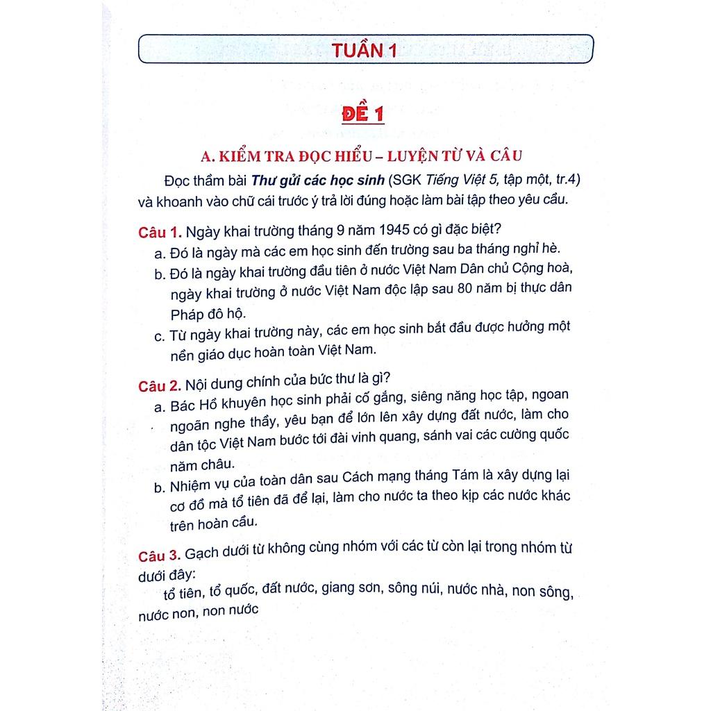 Sách: Tuyển Chọn Đề Ôn Luyện Và Tự Kiểm Tra Tiếng Viêt 5 - Tập 1 - TSTH
