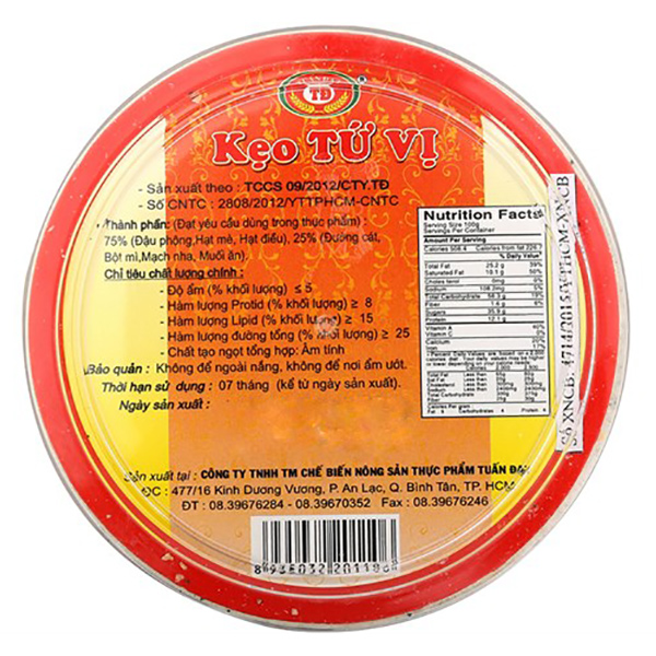 Kẹo Tứ Vị Tuấn Đạt (180g)