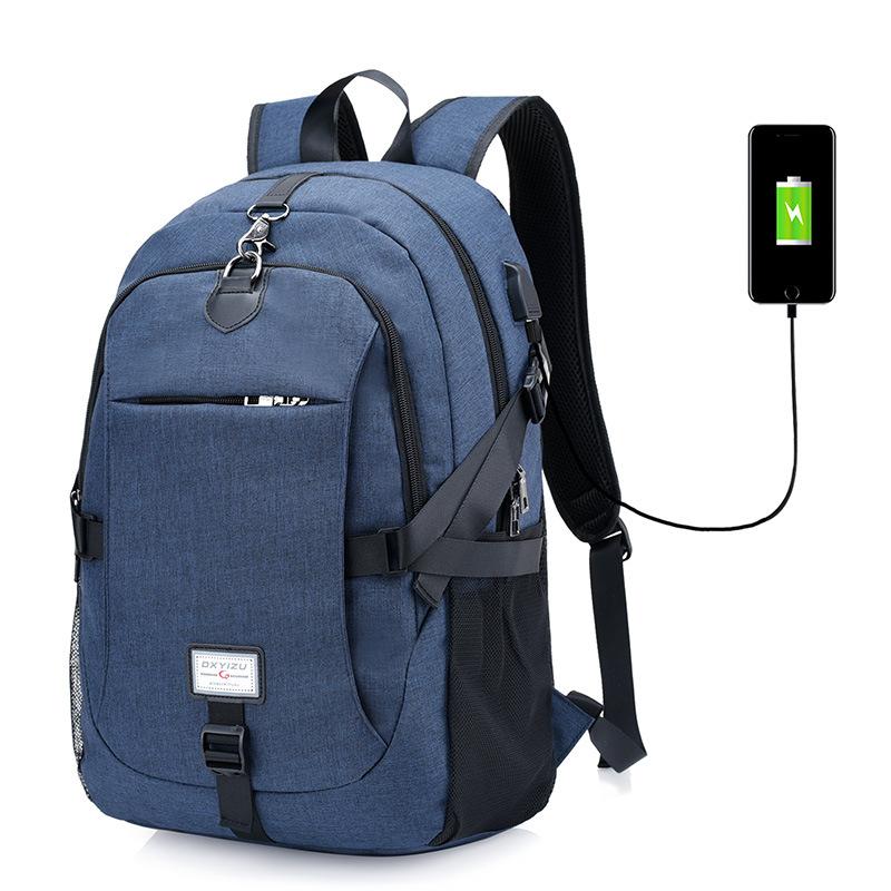 Ba Lô Nam Kinh Doanh Du Lịch Chuyến Đi Laptop Sạc USB Giao Diện Đơn Giản Bên Ngoài Túi Daypacks Nam Giải Trí Công Suất Lớn