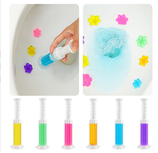 Gel thơm khử mùi diệt khuẩn toilet, Gel dính bồn cầu làm sạch lavabo dạng thạch hình bông hoa có 6 mùi thơm - Táo