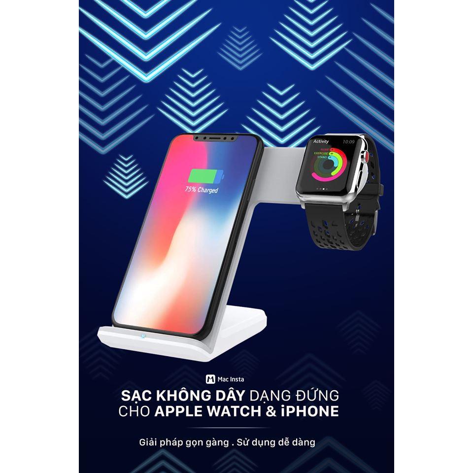 Đế sạc không dây 2in1 dạng đứng cho Iphone và AppleWatch - Home and Garden