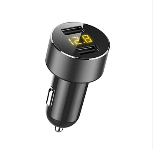 Tẩu sạc cao cấp trên ô tô, xe hơi. 2 cổng USB HY36