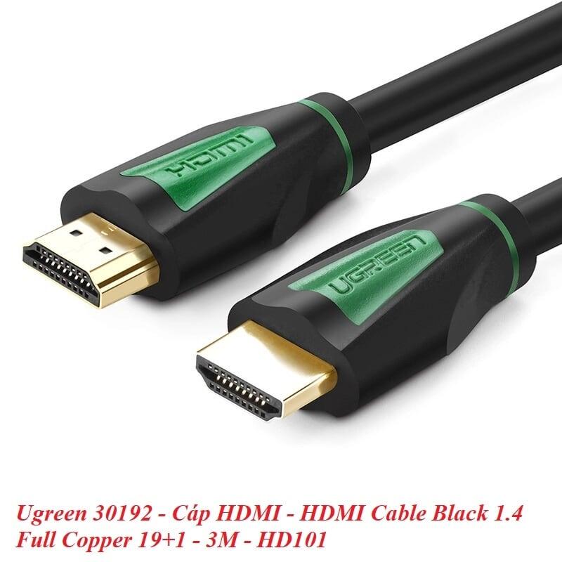 Ugreen UG30192HD116TK 3M màu Đen Cáp tín hiệu HDMI chuẩn 1.4 hỗ trợ phân giải 4K * 2K - HÀNG CHÍNH HÃNG