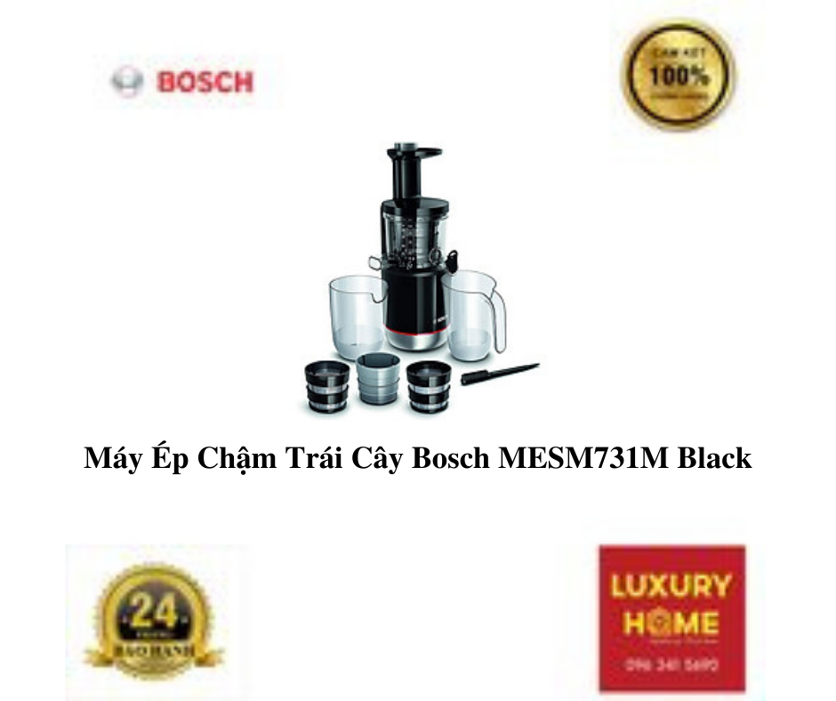 Máy Ép Chậm Trái Cây Bosch MESM731M Black - Hàng Nhập Khẩu Đức