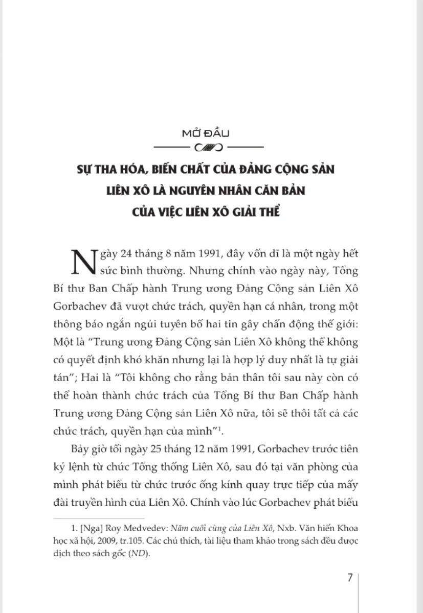Tính Trước Nguy Cơ - Suy Ngẫm Sau 20 Năm Đảng Cộng Sản Liên Xô Mất Đảng - ST