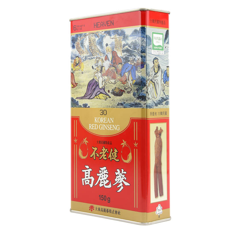 Hộp 150 Grams Hồng sâm củ khô Daedong Korea loại HEAVEN Size củ 30 (10 củ)