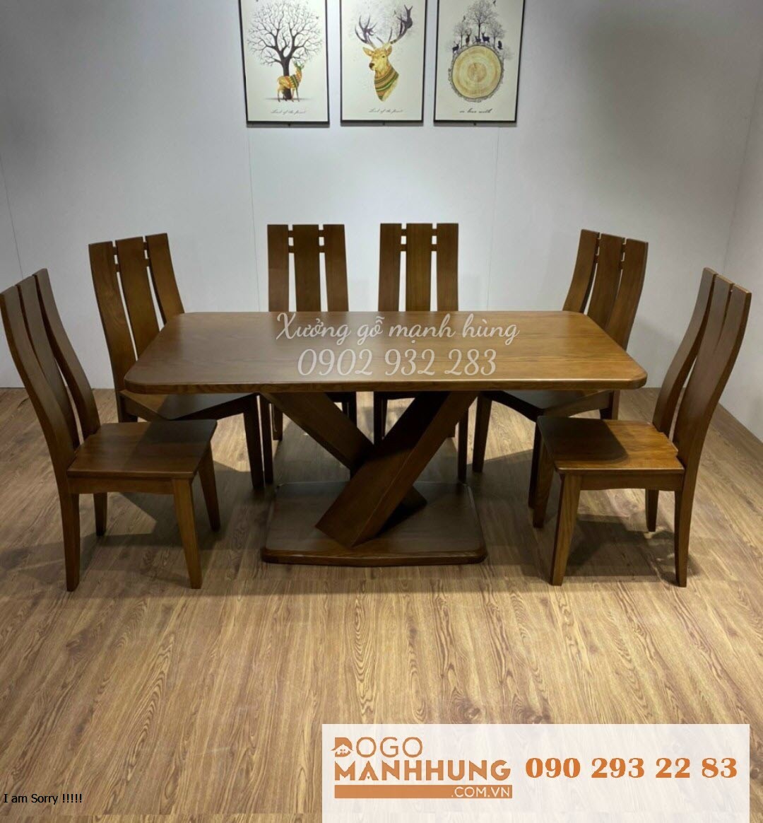 Bộ bàn ăn mẫu hiện đại gỗ sồi 6 ghế BA89
