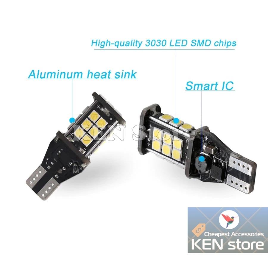 Bóng LED T15 chân bóng T10 làm xi nhan, đèn lùi cho ô tô, xe máy 24 chip smd 3030