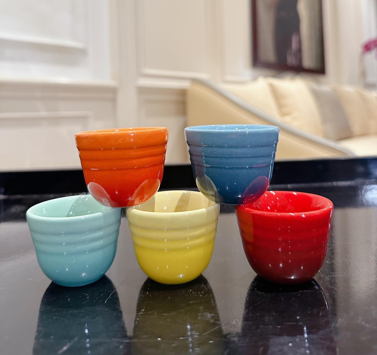 Sét bình kèm cốc uống Sake, rượu mạnh Le Creuset
