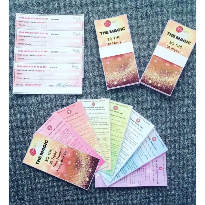 BỘ THẺ THE MAGIC - PHÉP MÀU 28 NGÀY THỰC HÀNH LÒNG BIẾT ƠN CAO CẤP MẶT BÓNG