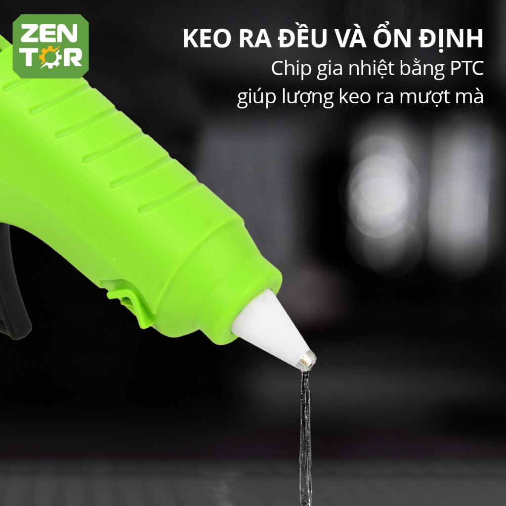 Súng bắn keo Zentor Deli Chính hãng Công suất lớn 40W 60W 80W - Máy bắn keo nến làm nóng nhanh keo ra đều