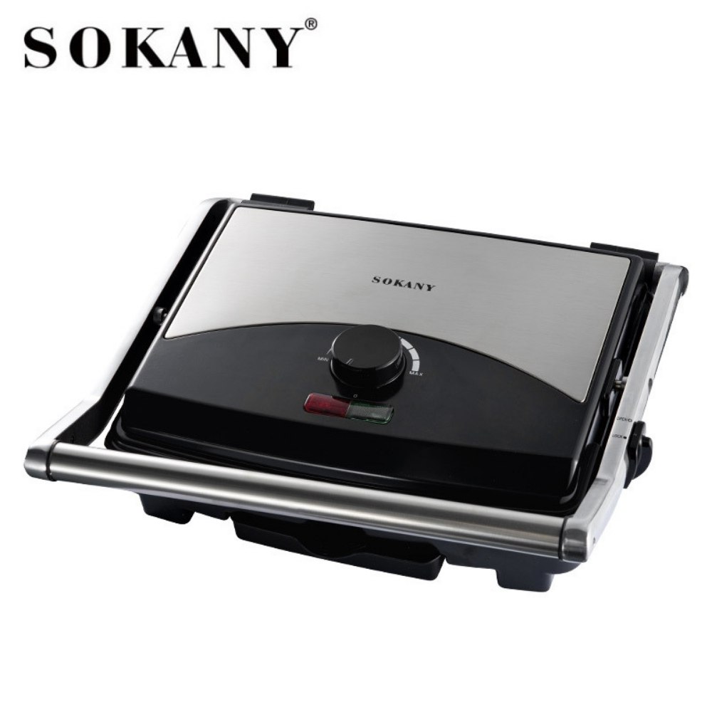 Máy kẹp nướng bánh mì ép bánh sandwich SOKANY SK-210 rán trứng, nướng thịt CHỐNG DÍNH đa năng - HÀNG CHÍNH HÃNG - DELIYA