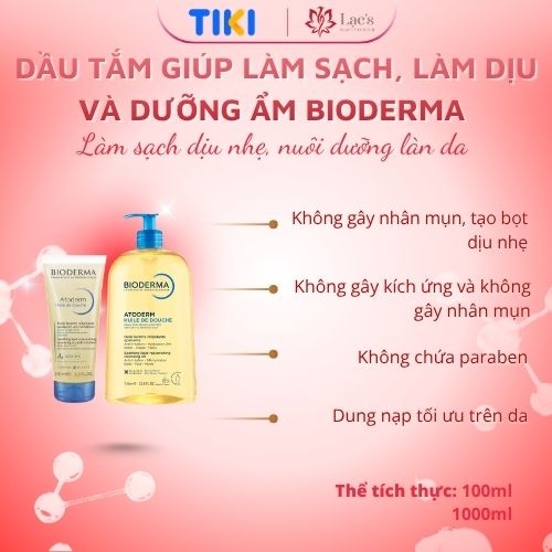Dầu tắm giúp làm sạch, làm dịu và dưỡng ẩm dành cho da khô, da nhạy cảm Bioderma Atoderm Huile De Douche