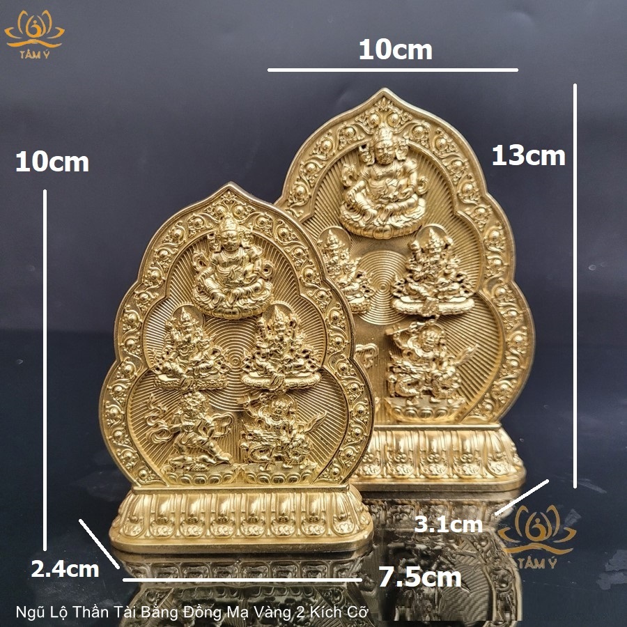 |2 Kích Cỡ| Tấm Ngũ Lộ Thần Tài Bằng Đồng