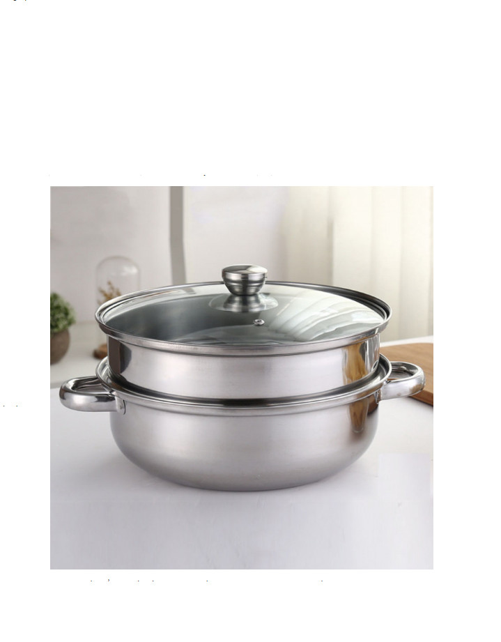 Xửng hấp 2 tầng inox 304 dùng cho bếp ga, bếp từ (33cm)