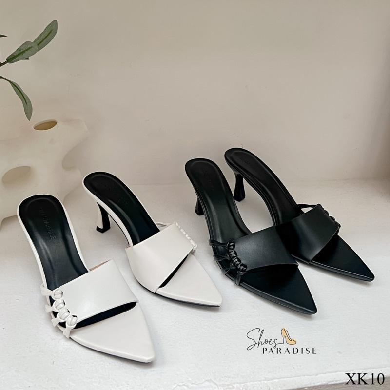 Giày nữ cao gót đẹp guôc nữ quai ngang giày mũi nhọn gót nhọn guốc nữ SHOES PARADISE xk10