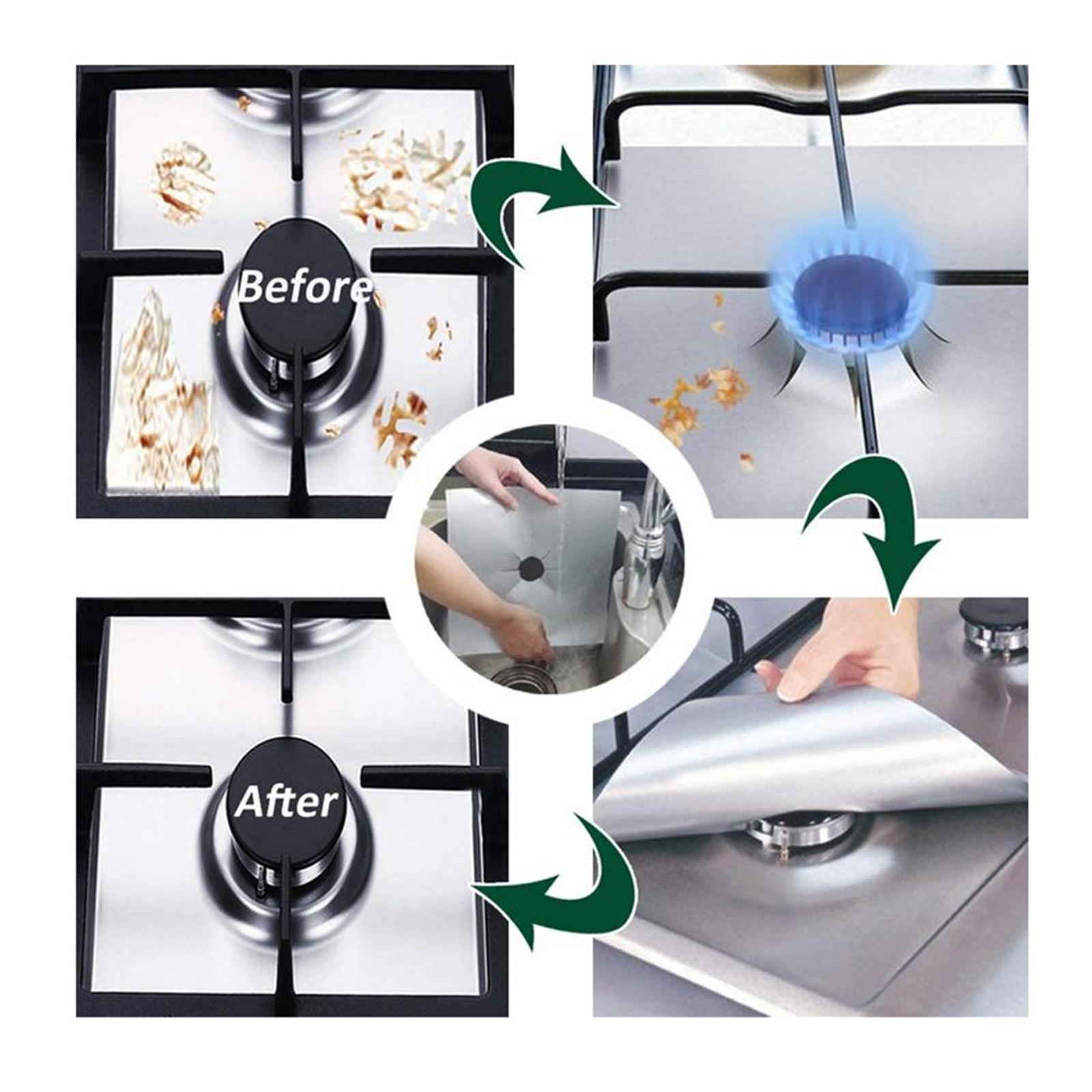 2 Pieces Stove Burner Covers Easy to Clean Reusable for Cooking Kitchen