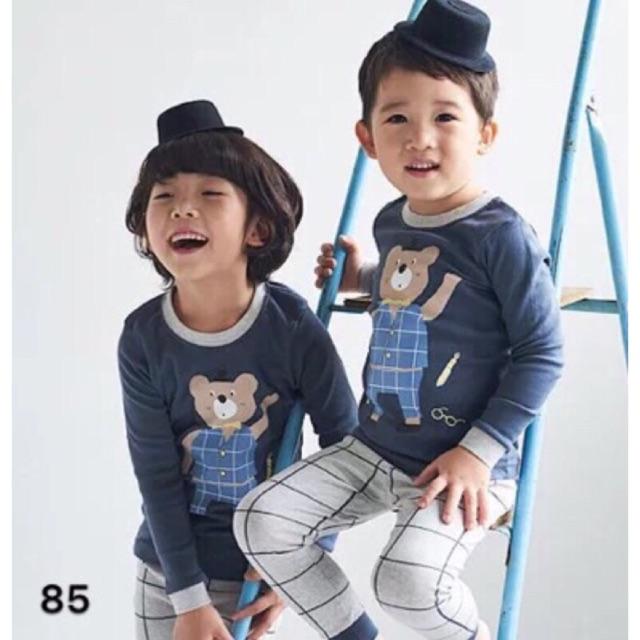 1-8 tuổi: Bộ thun xuất Hàn hình Gấu lực sĩ