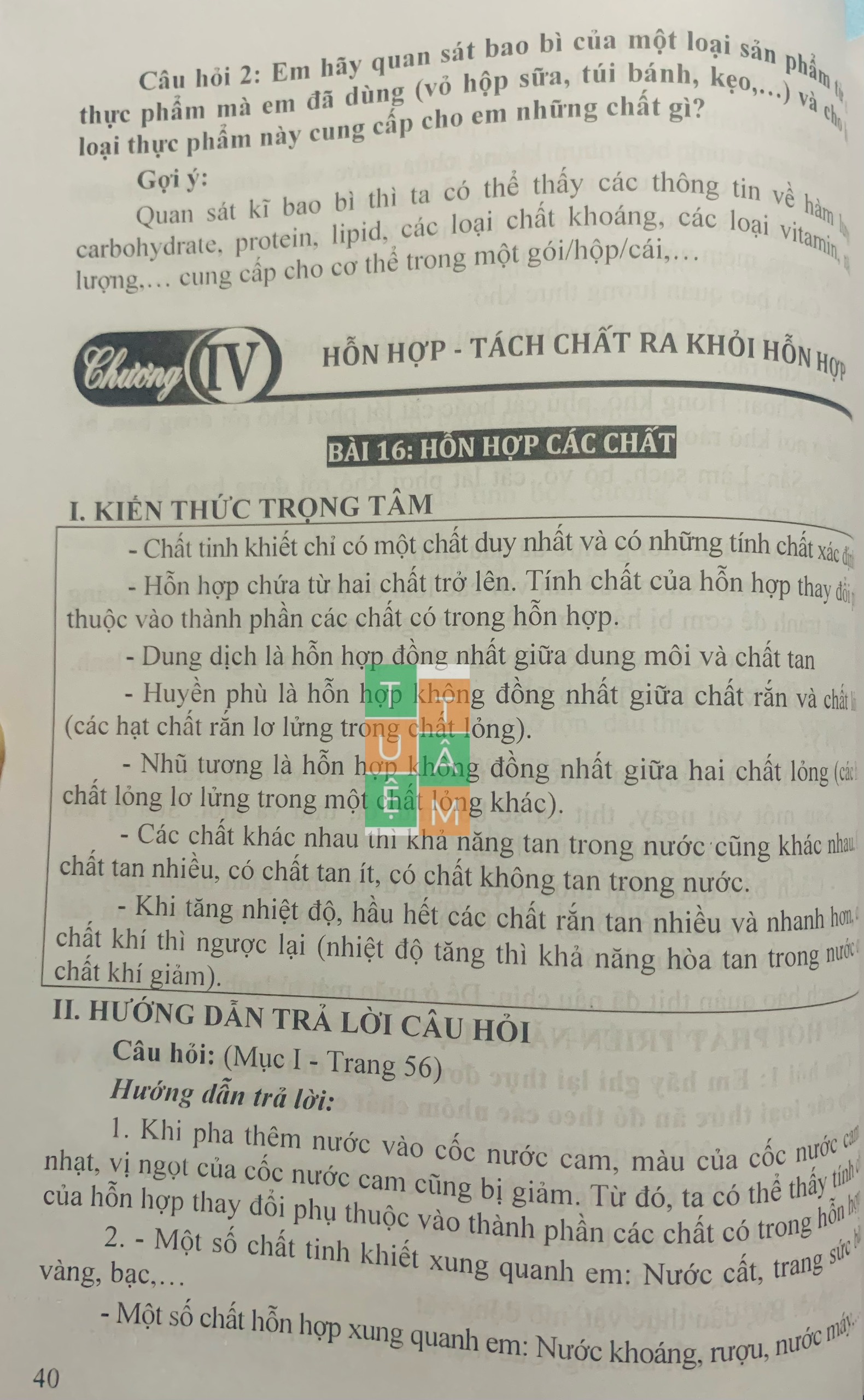 Sách - Hướng dẫn trả lời câu hỏi Khoa học tự nhiên 6 (Kết nối tri thức với cuộc sống)