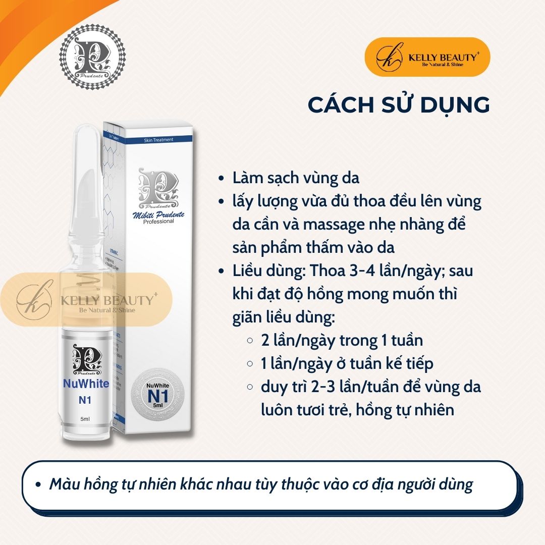 Kem Dưỡng Mibiti Prudente Nuwhite N1 - Khử Thâm, Dưỡng Hồng Ti | Kelly Beauty