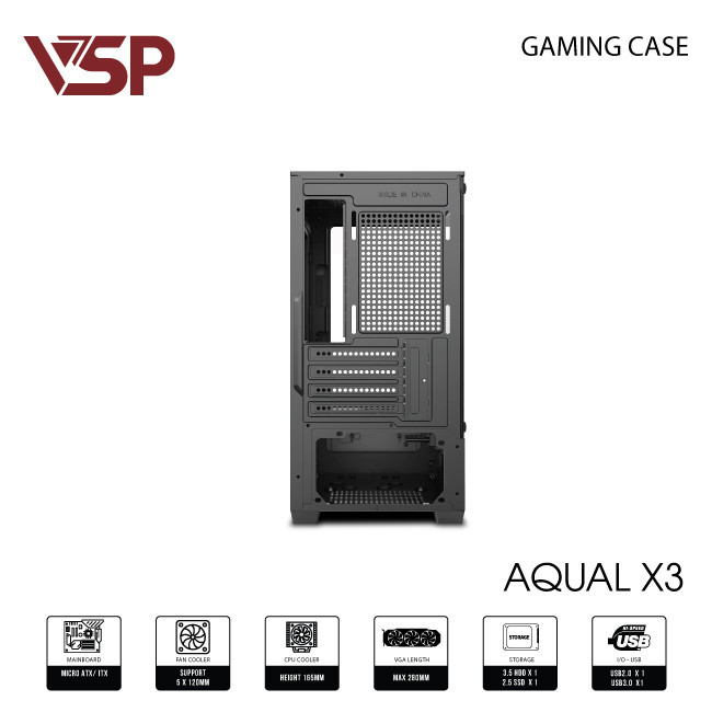 Vỏ Máy Tính Case VSP Aqual X3 Hồng/Đen – Hàng Chính Hãng