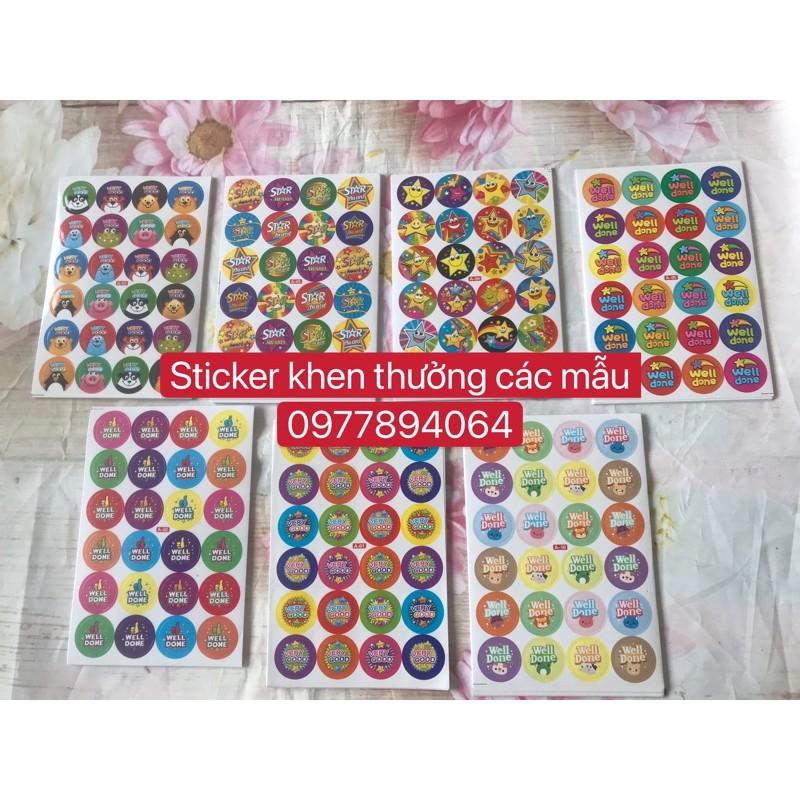 Set 10 tờ -240 stickers khen thưởng cực đẹpquà tặng học sinh hấp dẫn️