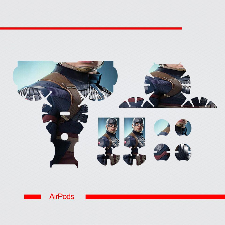 Miếng dán skin chống bẩn cho tai nghe AirPods in hình siêu anh hùng - AVG - 0x1016 (bản không dây 1 và 2)