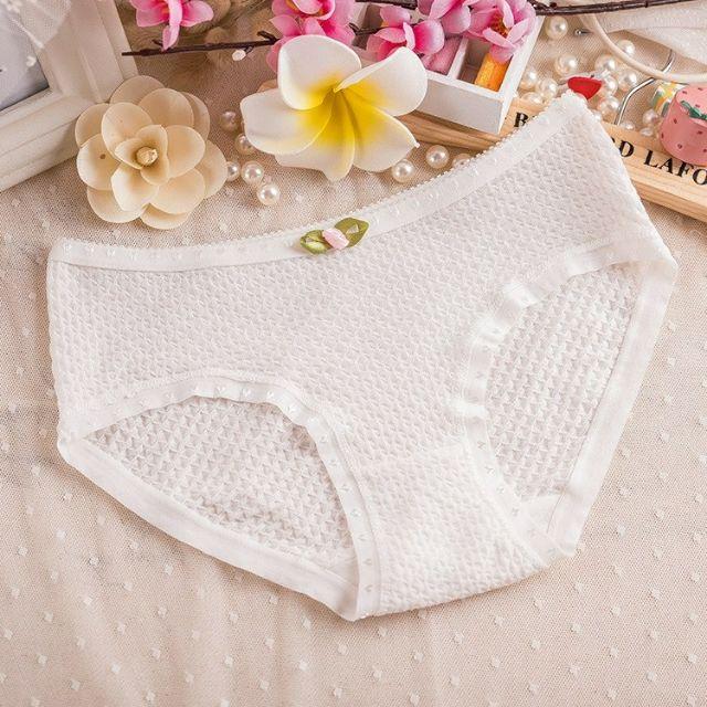 QUẦN LÓT COTTON THÔNG THOÁNG MỀM MỊN ĐÍNH NƠ HOA