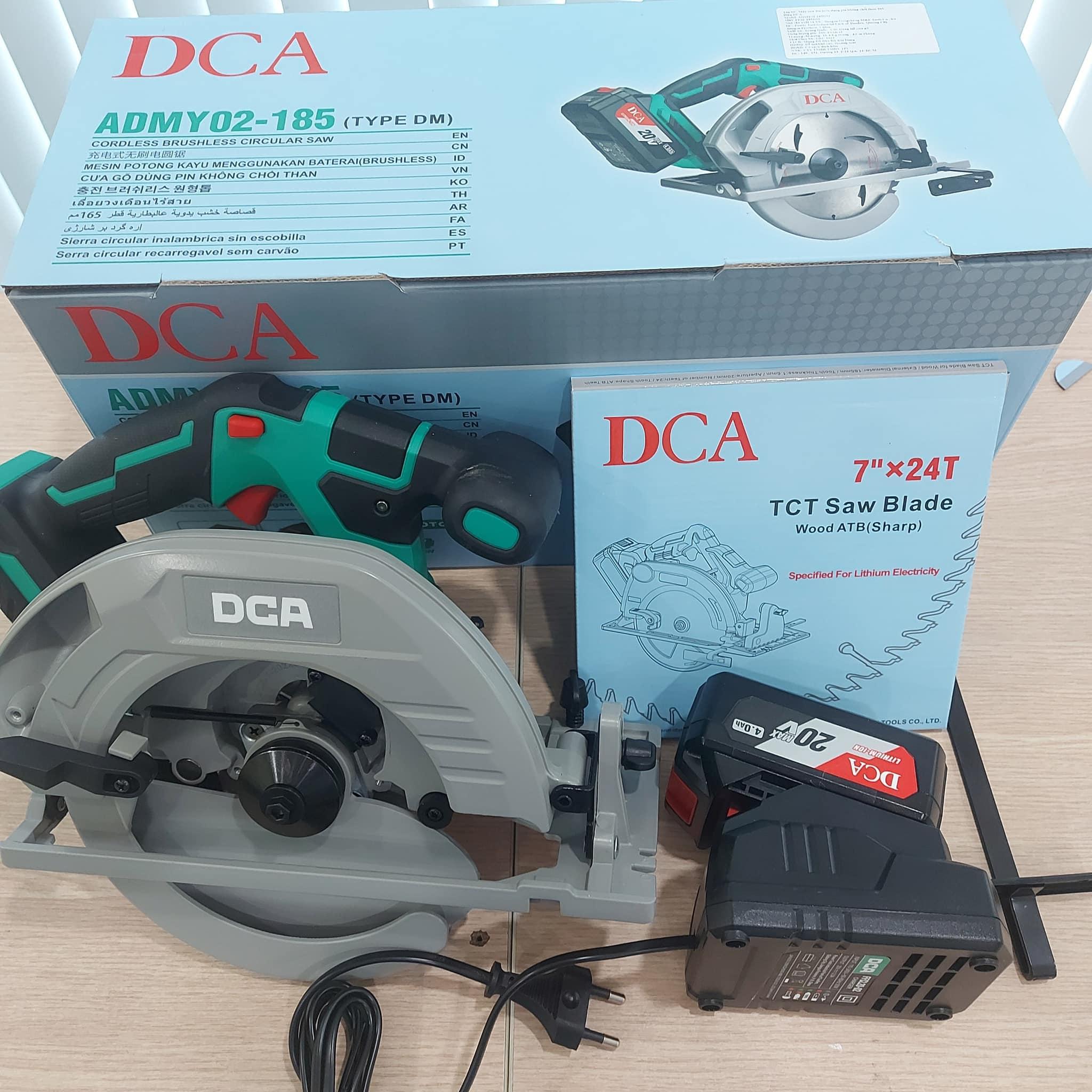 MÁY CƯA ĐĨA TRÒN KHÔNG CHỔI THAN DÙNG PIN 20V/4.0AHX2 DCA ADMY02-185BM - HÀNG CHÍNH HÃNG