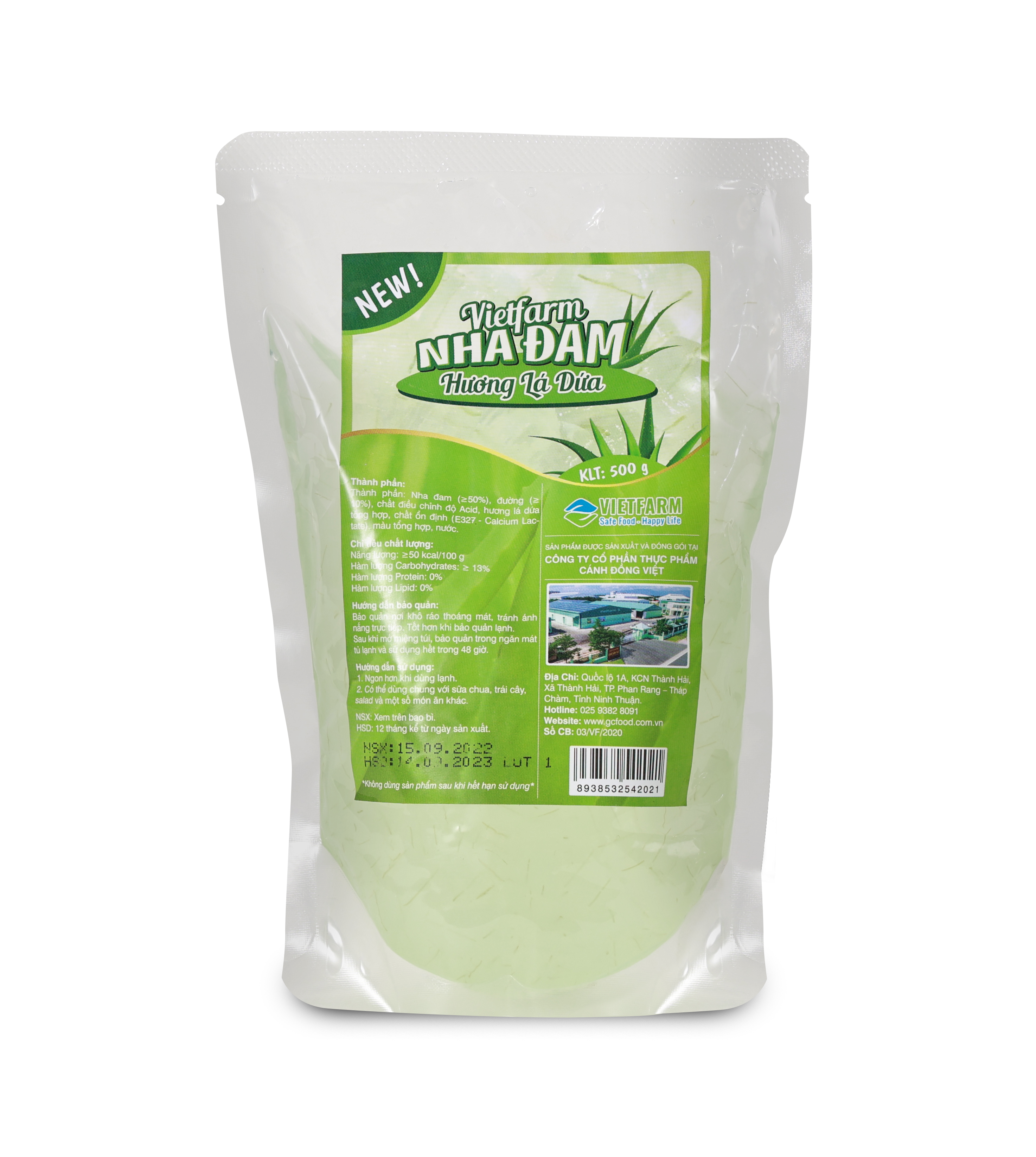 Nha đam hương lá dứa túi 500g