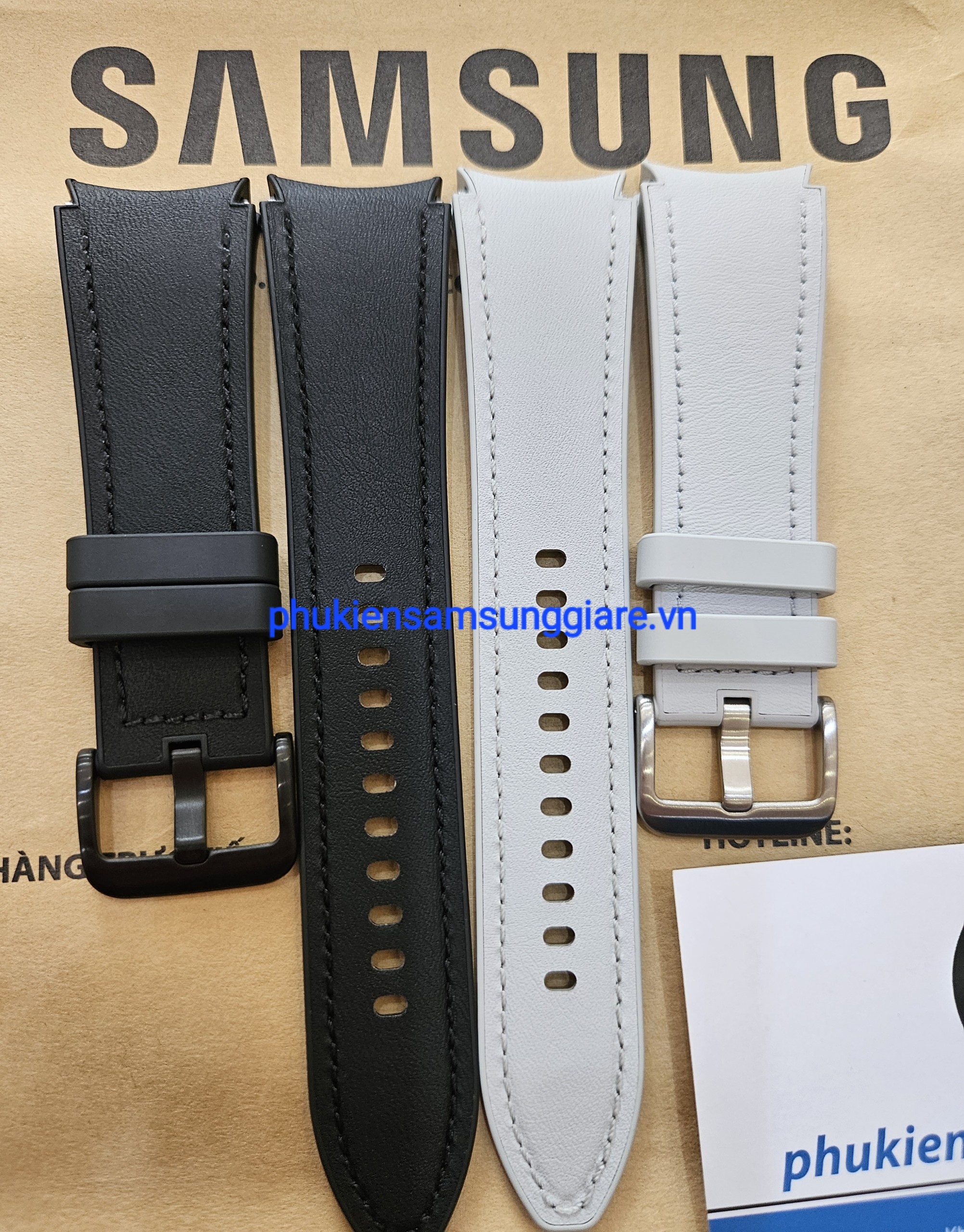 Dây da Eco Hybrid Samsung Galaxy Watch6 classic/watch 5/watch 4- Hàng chính hãng