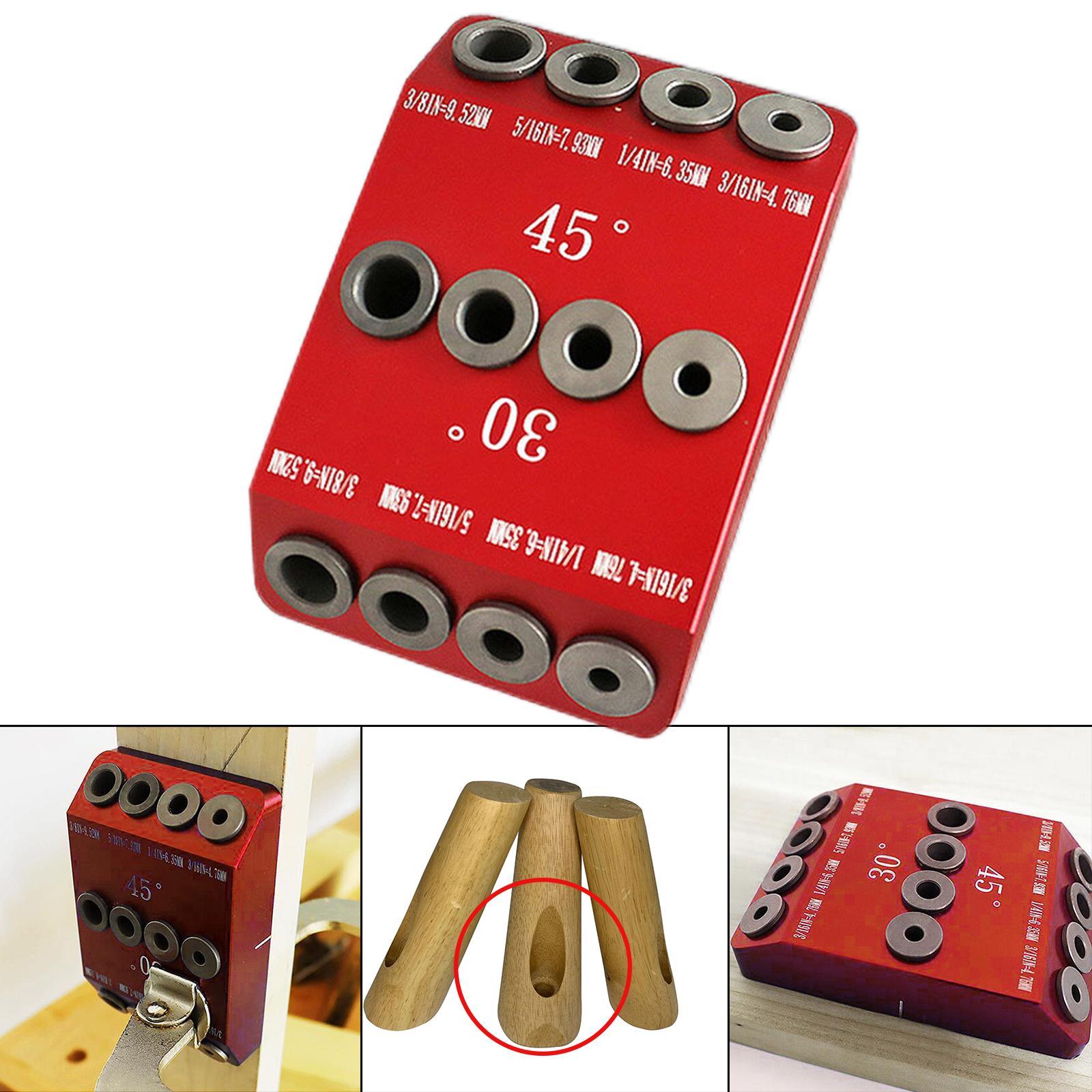 30/45/90 Degree Angle Oblique Pocket Hole Jig British Drill Guide Dowel Jig Kit Wood Drill Locator for Wood Jointing