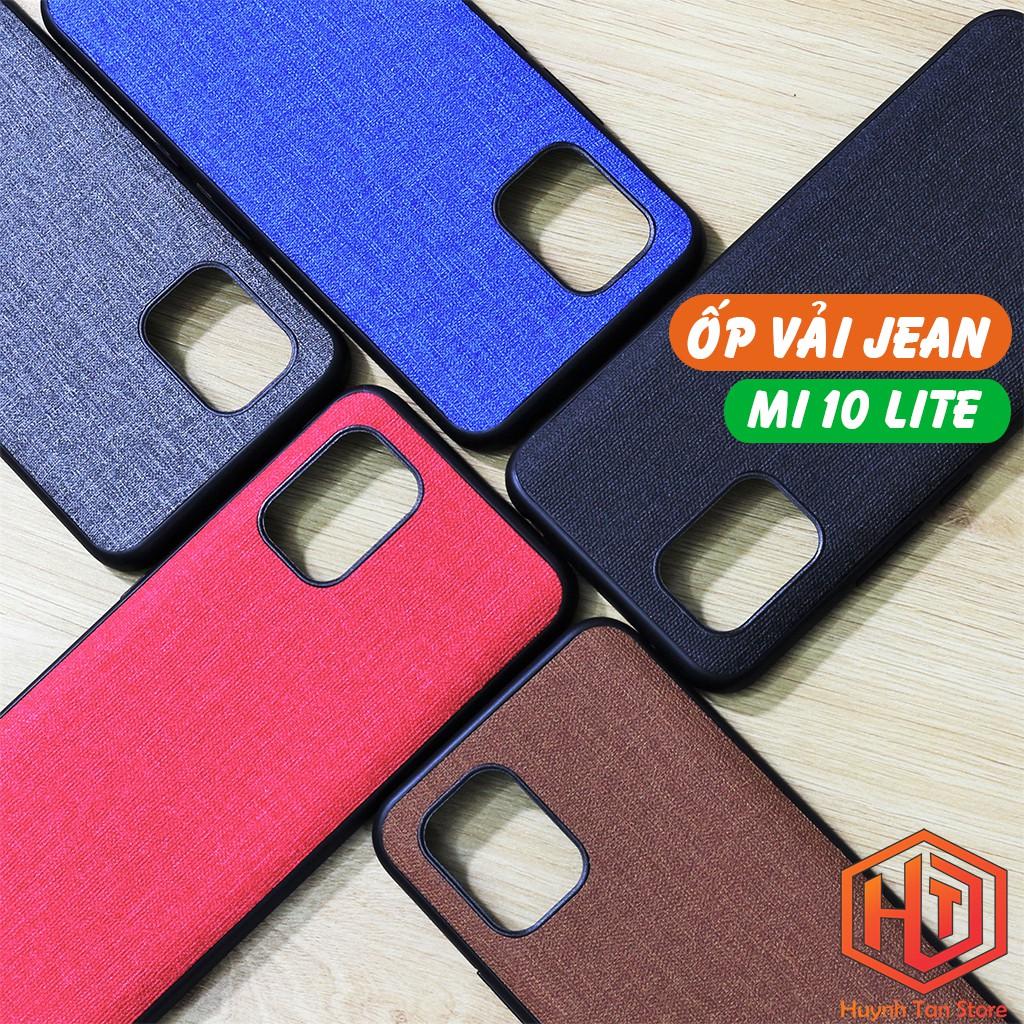 Ốp lưng Mi 10 Lite vân vải Jean chống bám vân tay cực tốt
