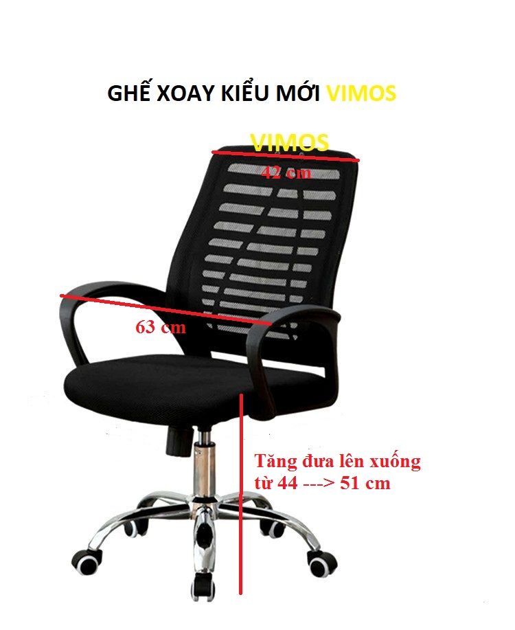 Ghế xoay, ghế văn phòng, ghế ngồi học lưng lưới kiểu mới VIMOS