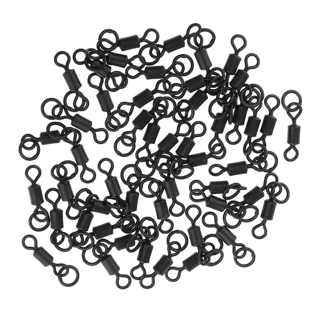 50Pcs Carp Fishing Swivels Micro Hook Ring Swivels Connector Chod Rig 20mm