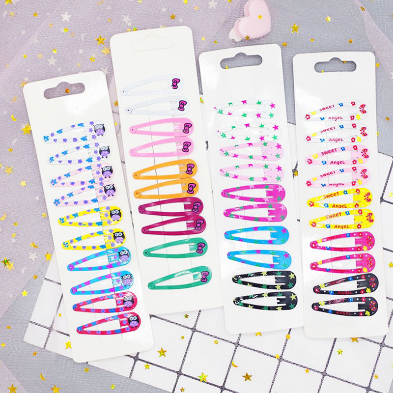 Set 10 kẹp tóc mái đủ màu sắc tươi tắn đáng yêu cho bé gái – P101