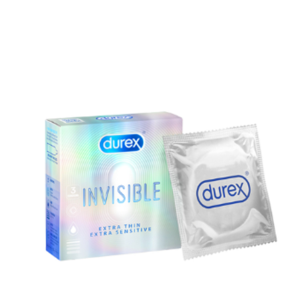 [3 chiếc] Bao Cao Su Durex Invisible Extra Thin &amp; Sensitive 3s