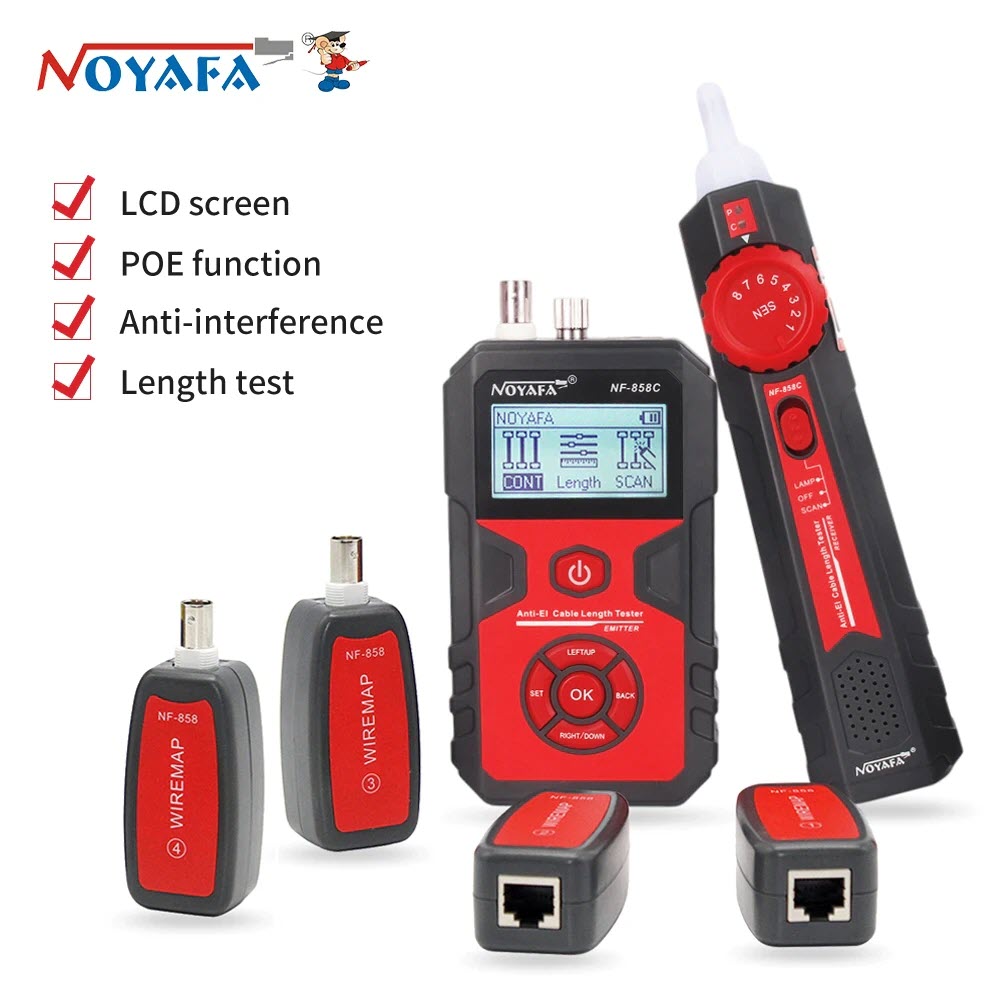 Máy Test Mạng NOYAFA NF-858C - Hàng Nhập Khẩu. NOYAFA NF-858C Trace Cable Line Locator Portable Wire Tracker Cable Tester Finder Network Cable Testing BNC Measure Cable Length