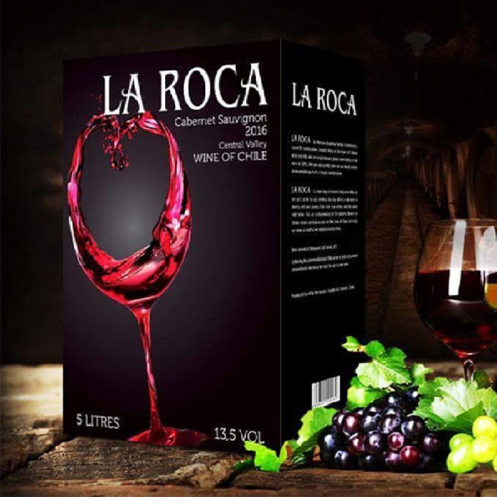 Rượu vang bịch Chile La Roca đỏ